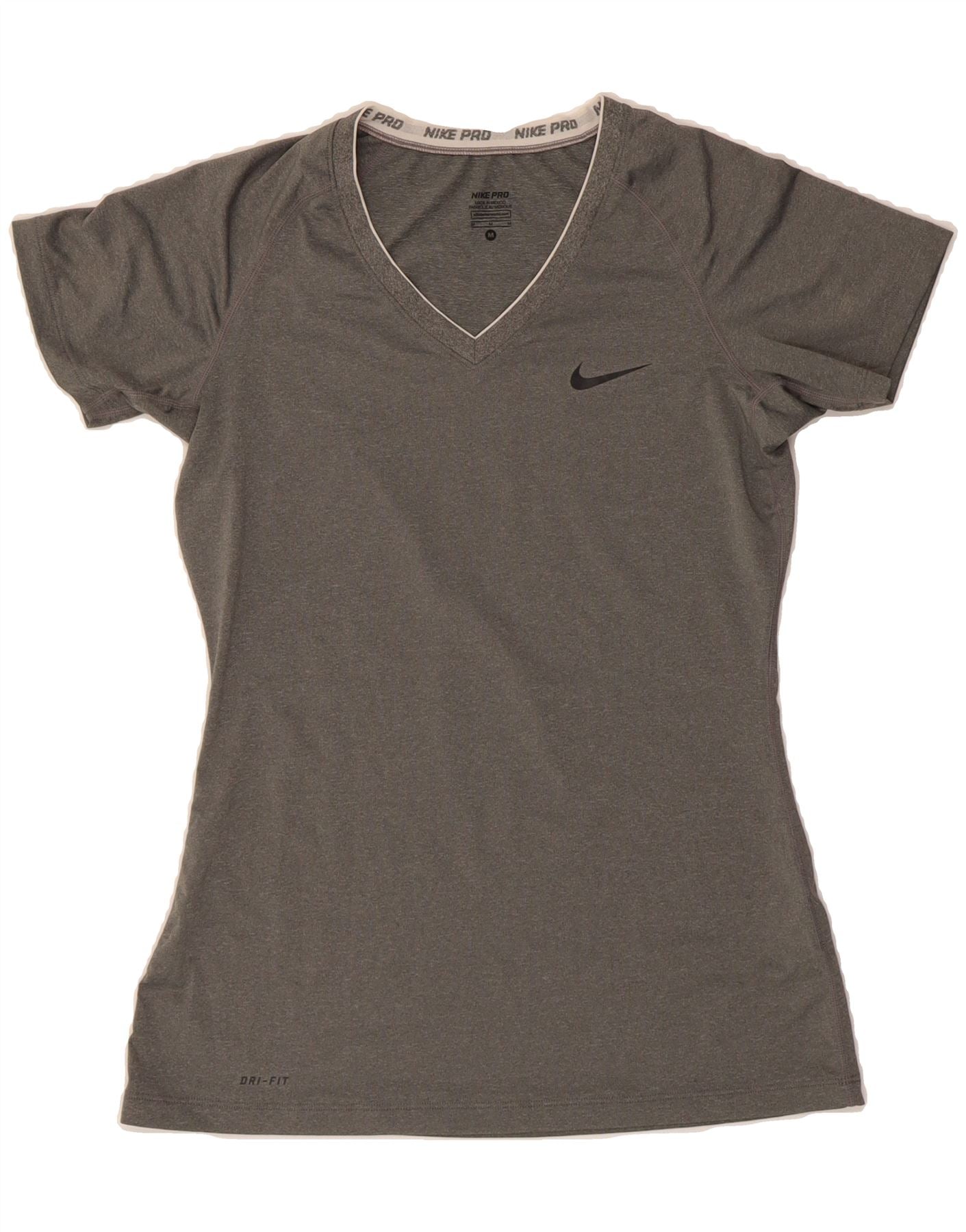 NIKE Womens T-Shirt Top UK 12 Medium Grey Polyester Sports Vintage Nike and Second-Hand Nike from Messina Hembry 