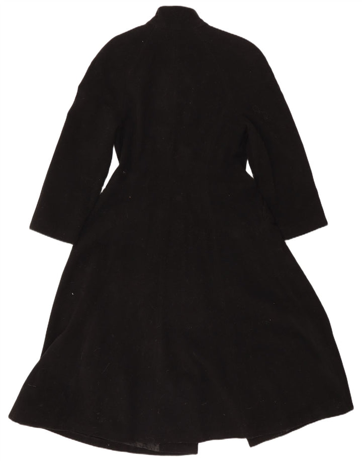 Vintage Womens Double Breasted Coat UK 8 Small Black Wool
