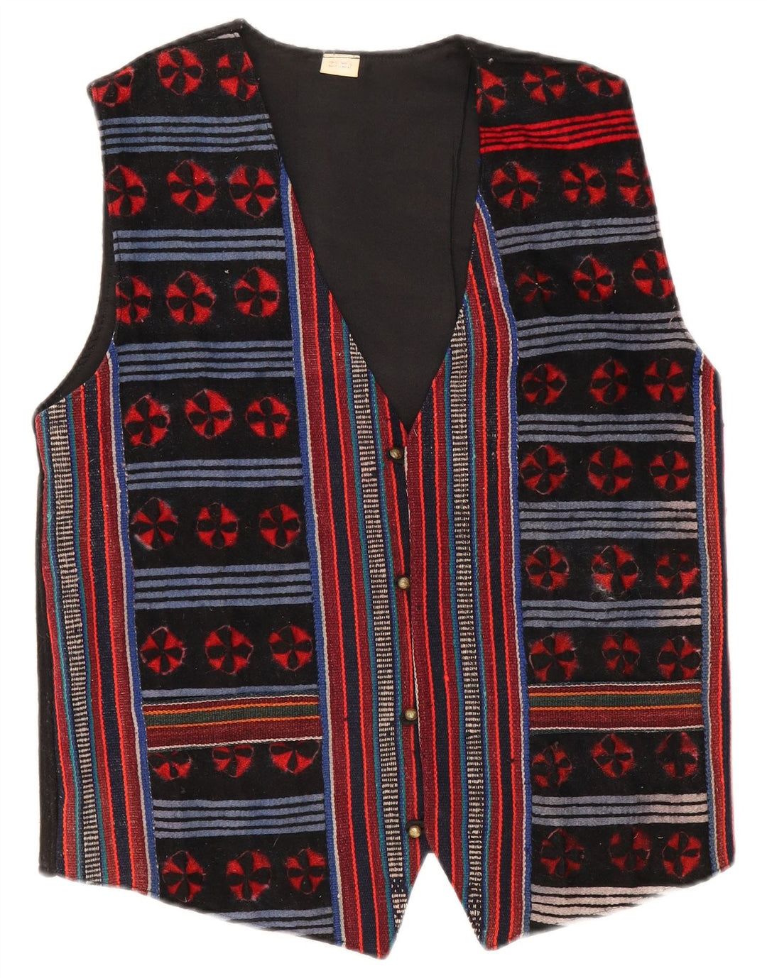 VINTAGE Mens Waistcoat Medium Multicoloured Fair Isle Wool