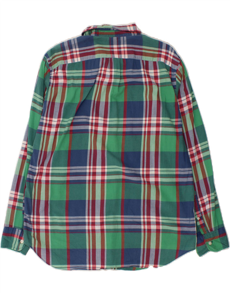 J. CREW Mens Tailored Shirt Large Green Check Cotton Vintage J. Crew and Second-Hand J. Crew from Messina Hembry 