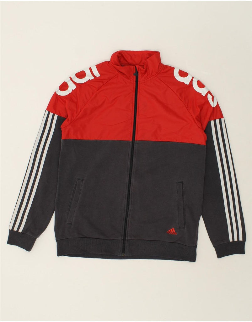 ADIDAS Boys Graphic Tracksuit Top Jacket 15-16 Years Red Colourblock | Vintage Adidas | Thrift | Second-Hand Adidas | Used Clothing | Messina Hembry 