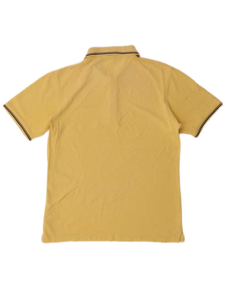 Reebok Mens Polo Shirt Small Yellow Striped Cotton