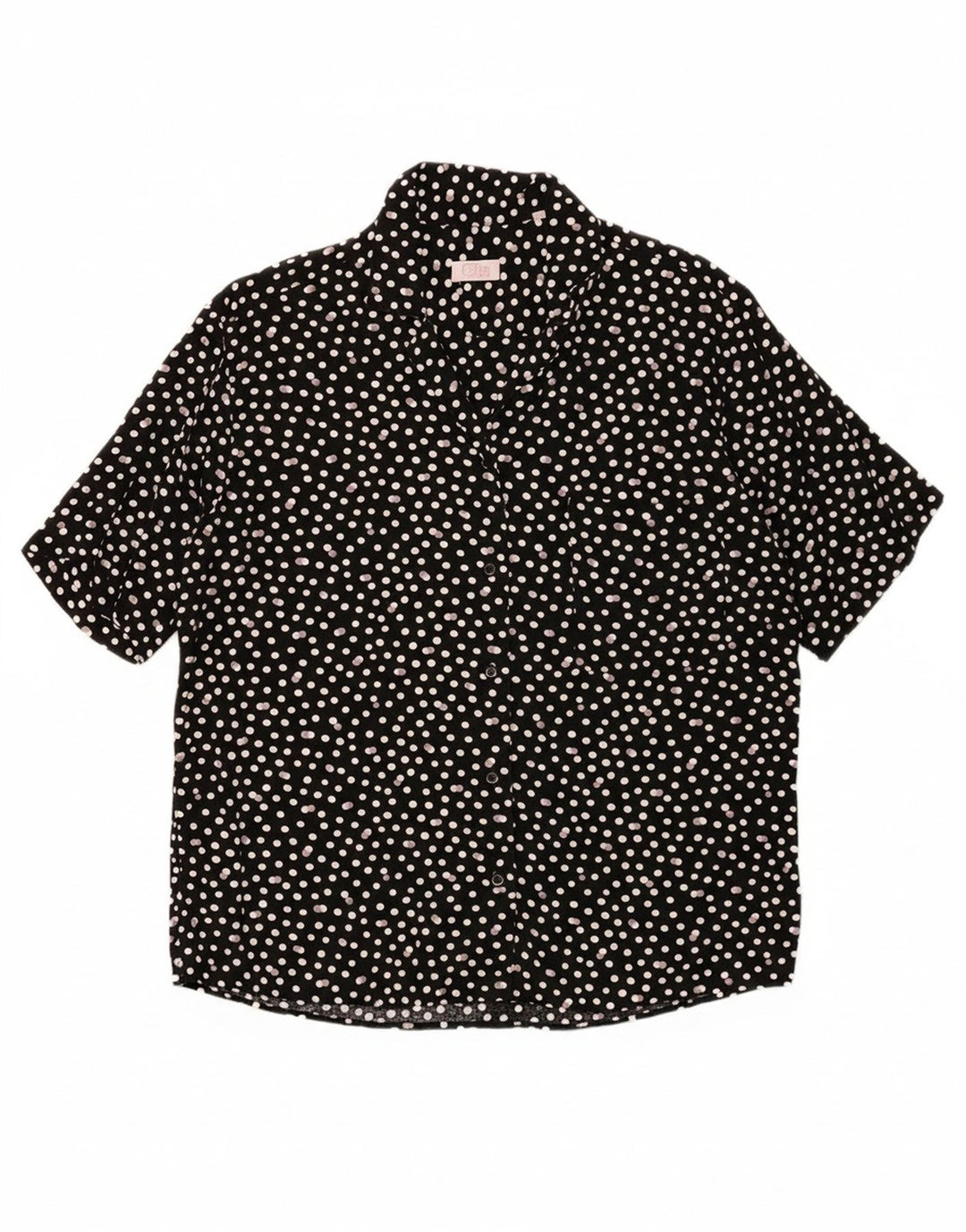 CASSERA Womens Short Sleeve Shirt IT 44 Medium Black Polka Dot