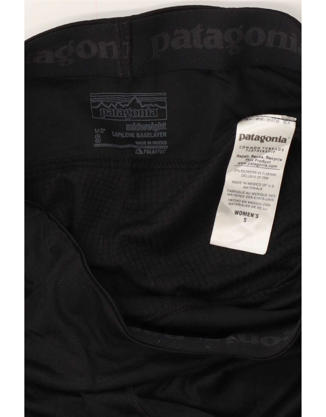 Patagonia Womens Leggings UK 10 Small Black Polyester