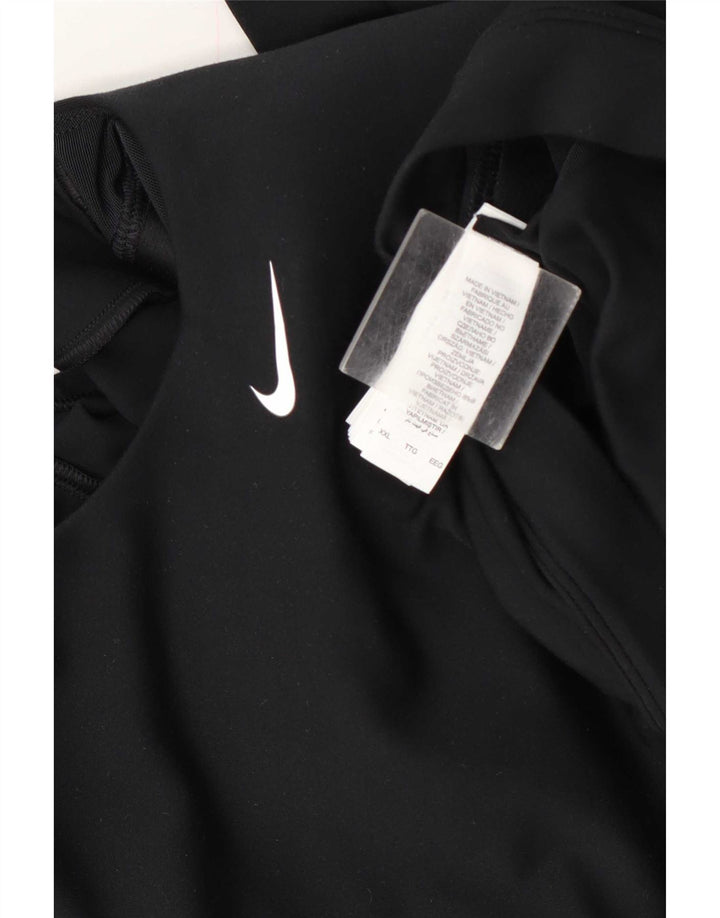 Nike Womens Crop Top Long Sleeve UK 20 2XL Black Polyester