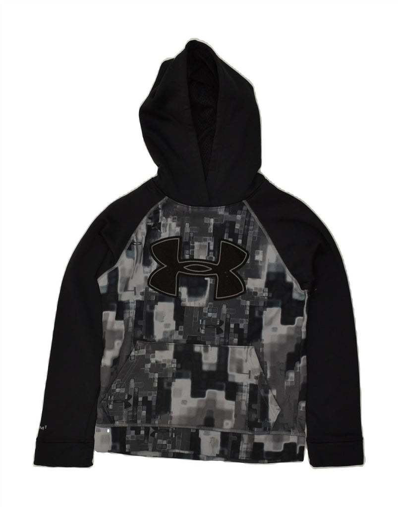 UNDER ARMOUR Boys Graphic Hoodie Jumper 7-8 Years Black Geometric | Vintage Under Armour | Thrift | Second-Hand Under Armour | Used Clothing | Messina Hembry 