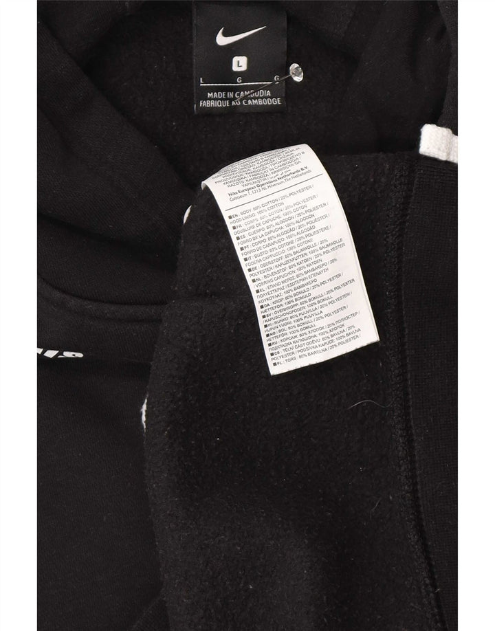 Nike Mens Graphic Hoodie Jumper Large Black Cotton