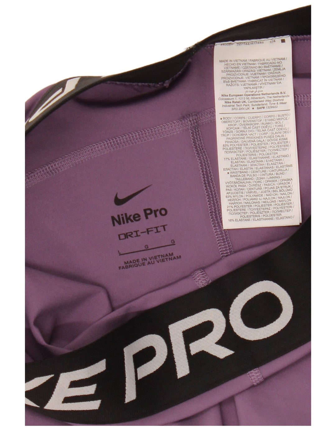 NIKE Womens Dri Fit Graphic Sport Shorts UK 14 Large  Purple Nylon
