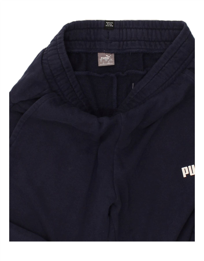 PUMA Boys Tracksuit Trousers Joggers 13-14 Years Navy Blue Vintage Puma and Second-Hand Puma from Messina Hembry 