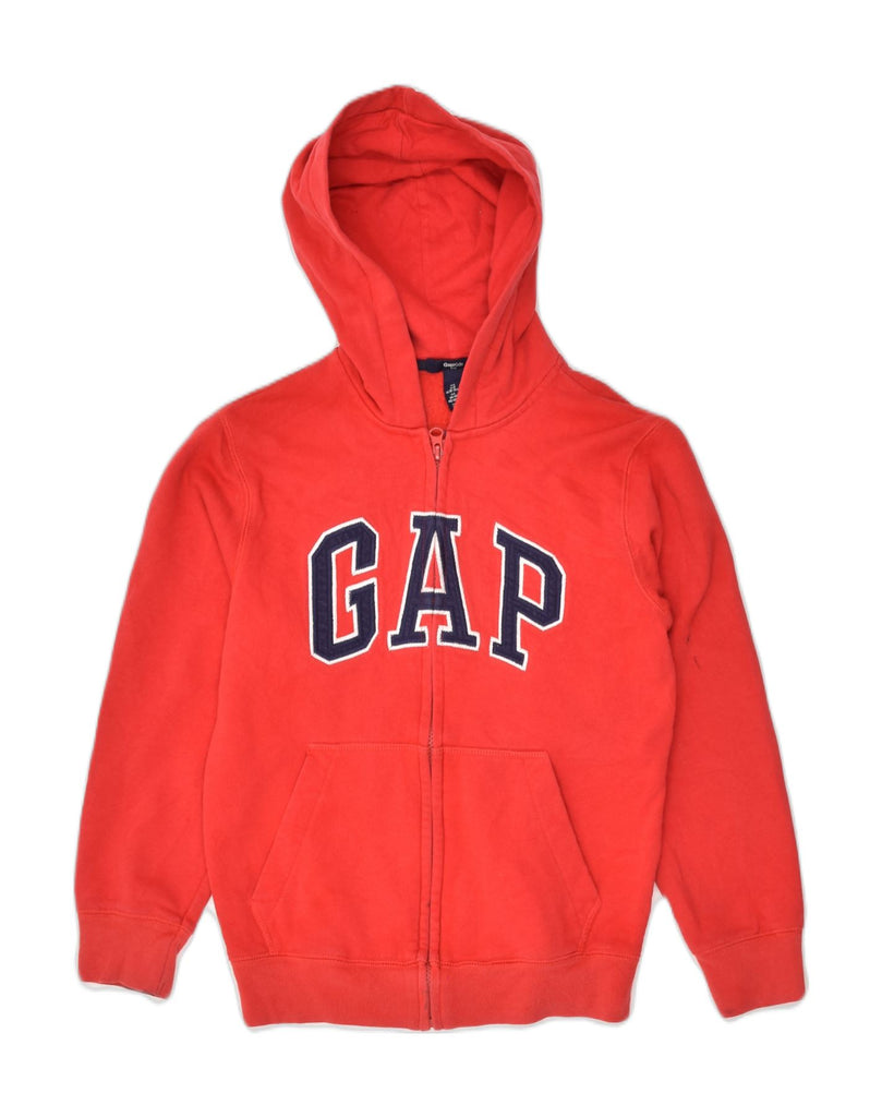 GAP Girls Graphic Zip Hoodie Sweater 10-11 Years Large Red Cotton | Vintage Gap | Thrift | Second-Hand Gap | Used Clothing | Messina Hembry 