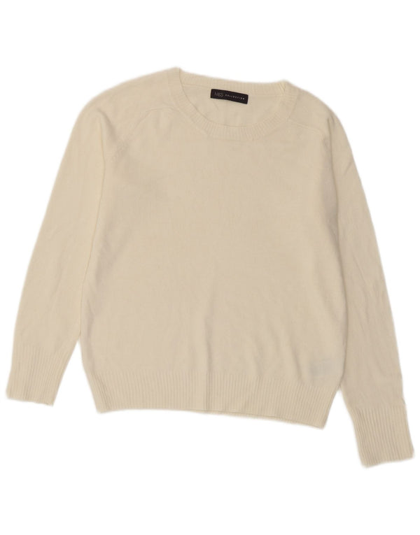 Marks & Spencer Womens Crew Neck Jumper Sweater UK 10 Small Off White