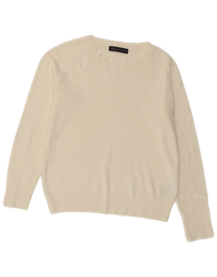 Marks & Spencer Womens Crew Neck Jumper Sweater UK 10 Small Off White