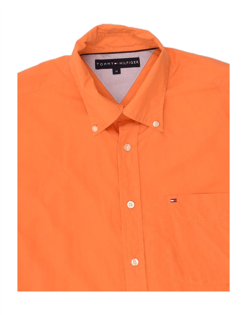 TOMMY HILFIGER Mens Short Sleeve Shirt Medium Orange Cotton | Vintage Tommy Hilfiger | Thrift | Second-Hand Tommy Hilfiger | Used Clothing | Messina Hembry 