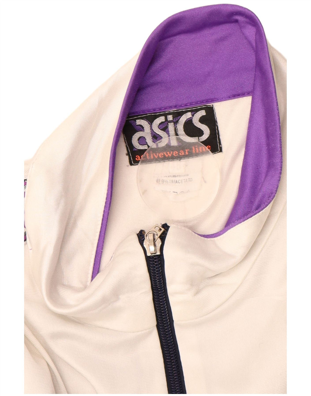 Asics Mens Graphic Tracksuit Top Jacket Size 40 Medium Purple Colourblock
