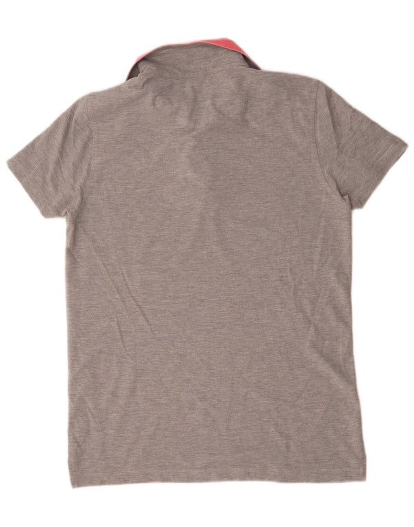 Harmont & Blaine Mens Narrow Fit Polo Shirt Large Grey Colourblock Cotton