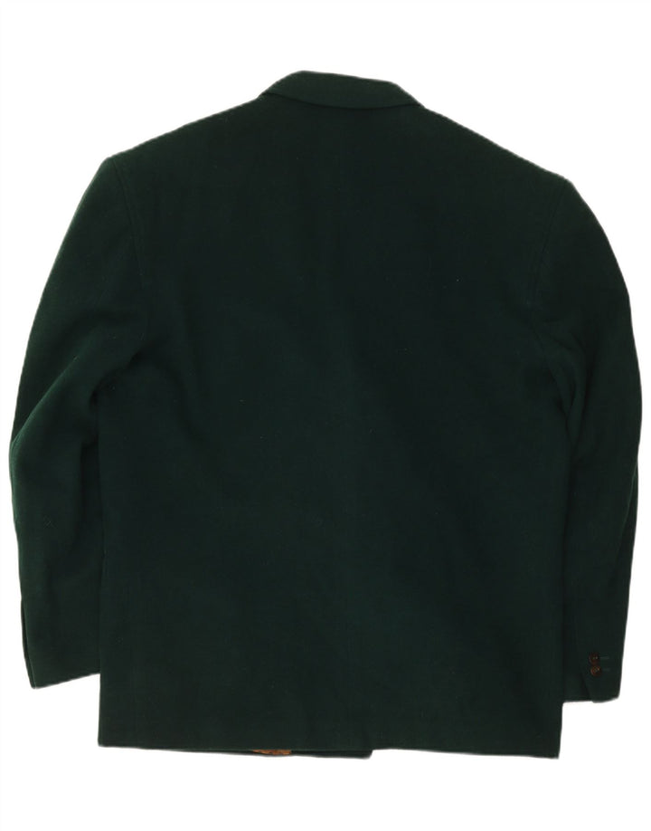 Nazareno Gabrielli Mens Double Breasted Blazer Jacket IT 52 XL Green Wool