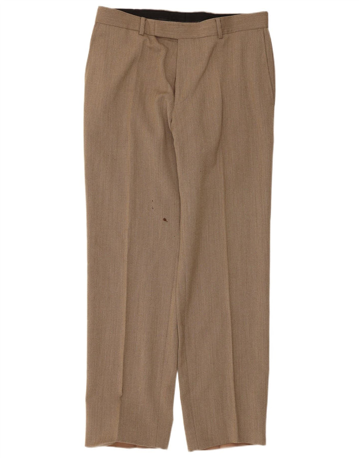 Hugo Boss Mens Straight Suit Trousers IT 48 Medium W34 L30 Brown