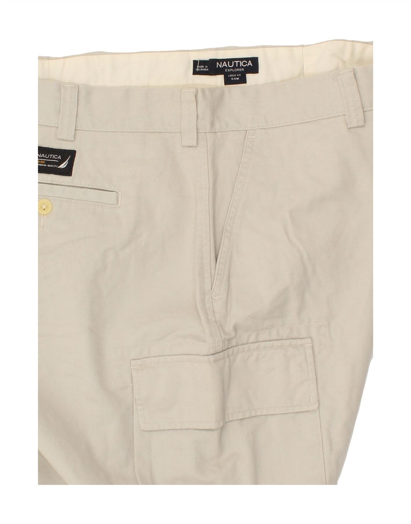 NAUTICA Mens Cargo Shorts W44 2XL Grey Cotton | Vintage Nautica | Thrift | Second-Hand Nautica | Used Clothing | Messina Hembry 