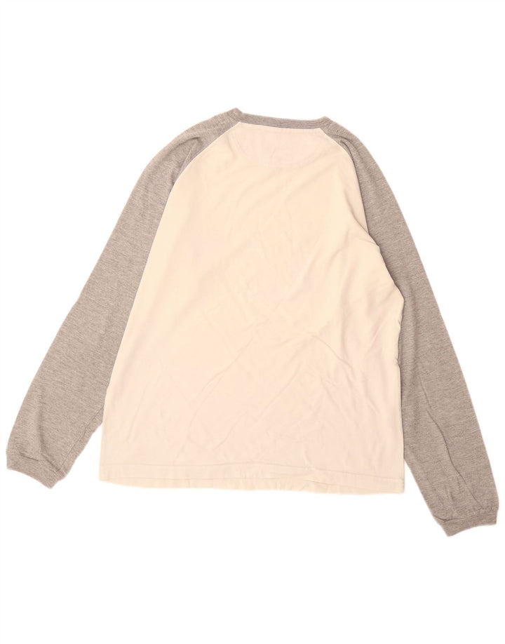 Champion Mens Graphic Top Long Sleeve Large White Colourblock