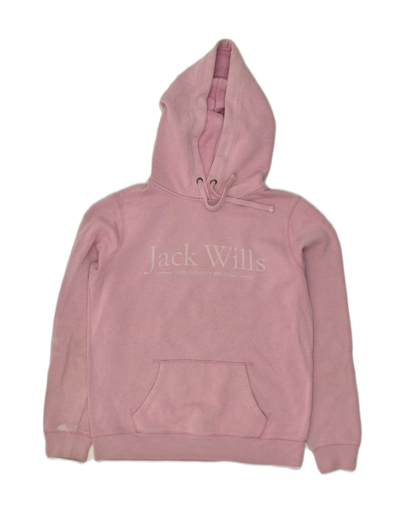 JACK WILLS Womens Hoodie Jumper UK 14 Large Pink Cotton | Vintage Jack Wills | Thrift | Second-Hand Jack Wills | Used Clothing | Messina Hembry 