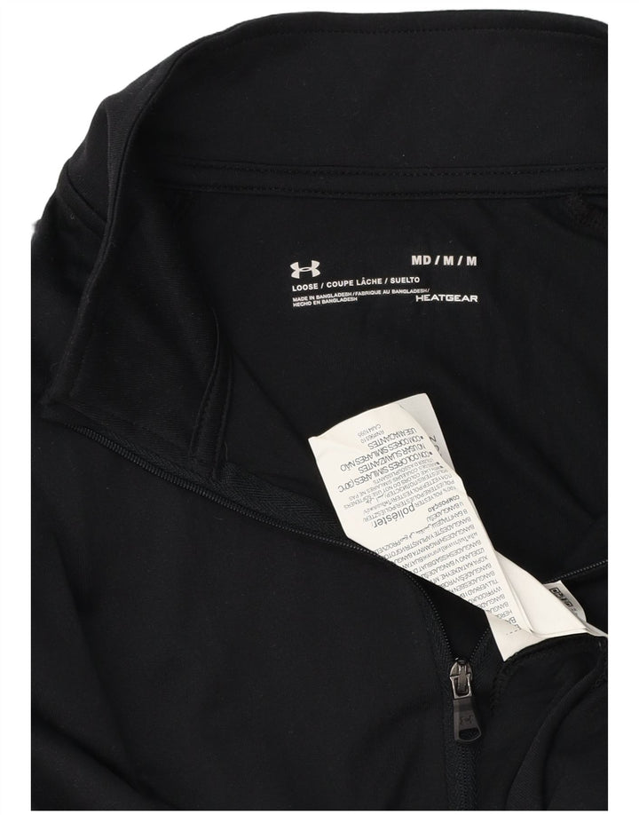 Under Armour Mens Heat Gear Zip Neck Pullover Tracksuit Top Medium Black