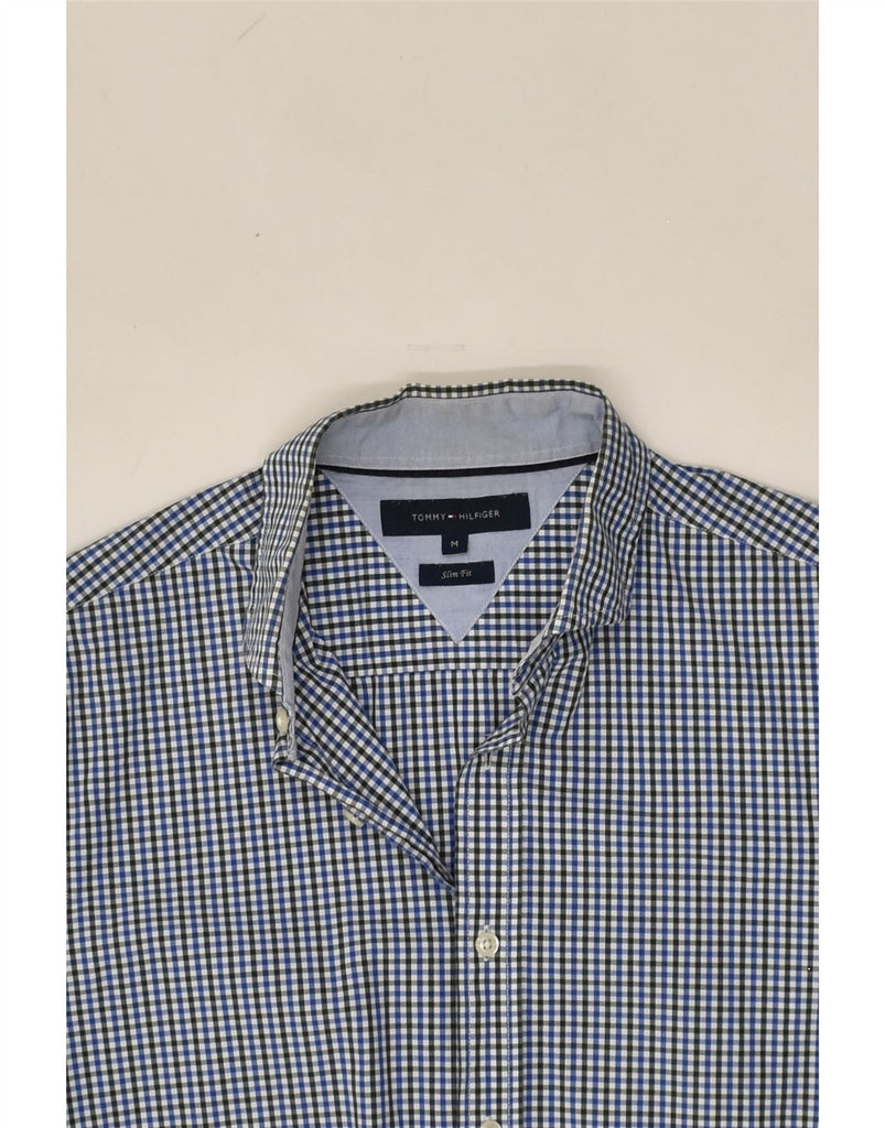 TOMMY HILFIGER Mens Slim Fit Shirt Medium Blue Check Cotton | Vintage Tommy Hilfiger | Thrift | Second-Hand Tommy Hilfiger | Used Clothing | Messina Hembry 