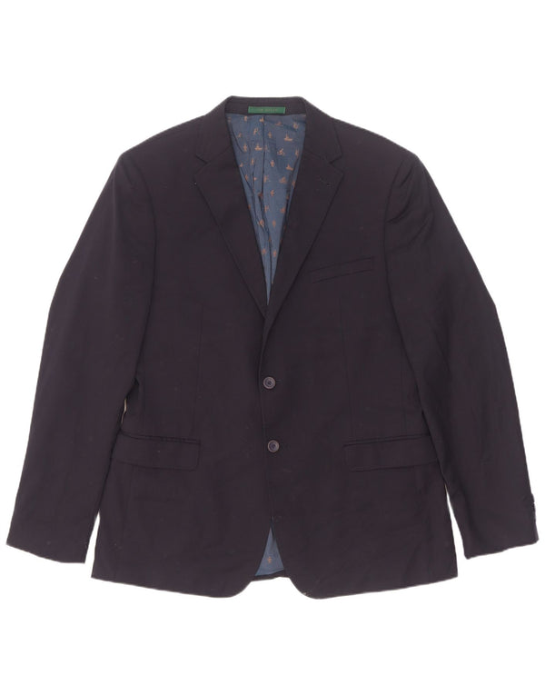 Ted Baker Mens Modern Fit 2 Button Blazer Jacket Size 42 XL Navy Blue Wool