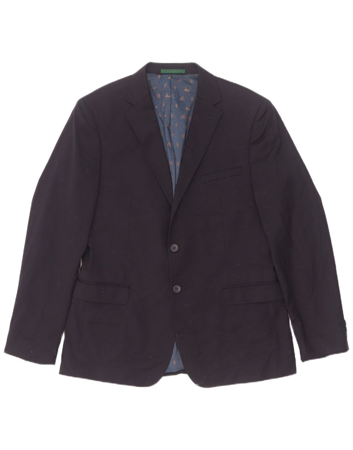 Ted Baker Mens Modern Fit 2 Button Blazer Jacket Size 42 XL Navy Blue Wool