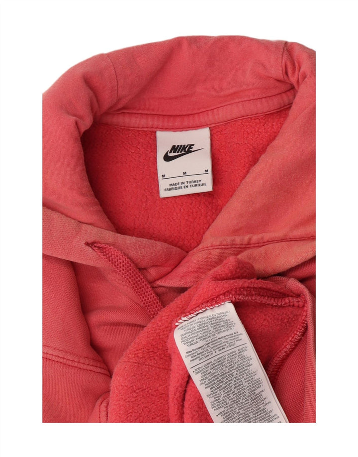 Nike Womens Oversized Hoodie Jumper UK 14 Medium Pink Cotton