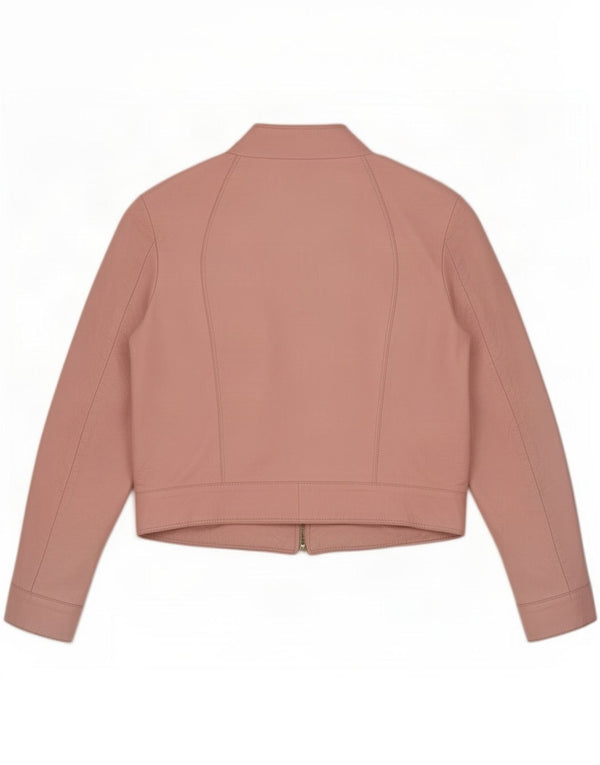 Wanted Womens Leather Racer Jacket IT 48 XL Pink