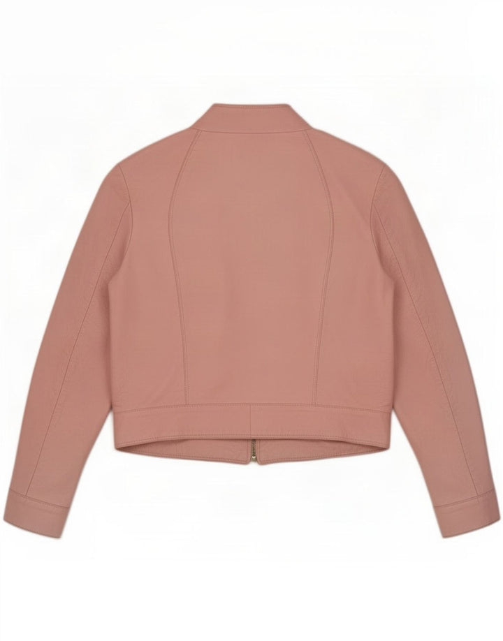 Wanted Womens Leather Racer Jacket IT 48 XL Pink