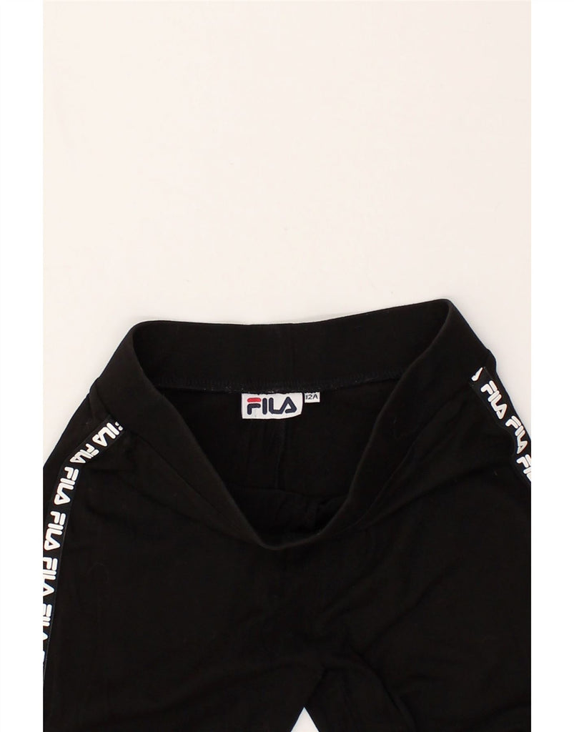 FILA Girls Graphic Leggings 11-12 Years Black | Vintage Fila | Thrift | Second-Hand Fila | Used Clothing | Messina Hembry 