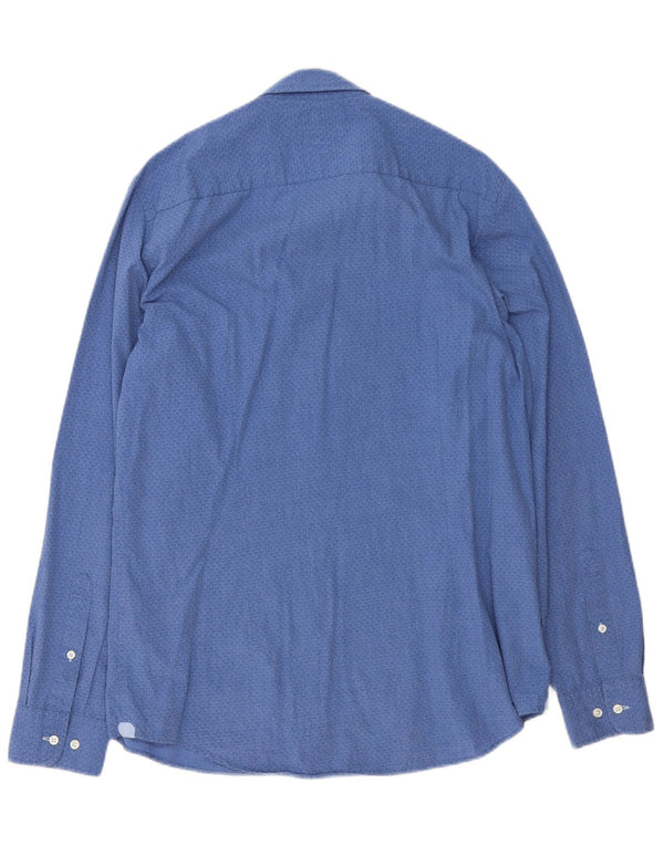 Tommy Hilfiger Mens Slim Fit Shirt XL Blue Geometric Cotton