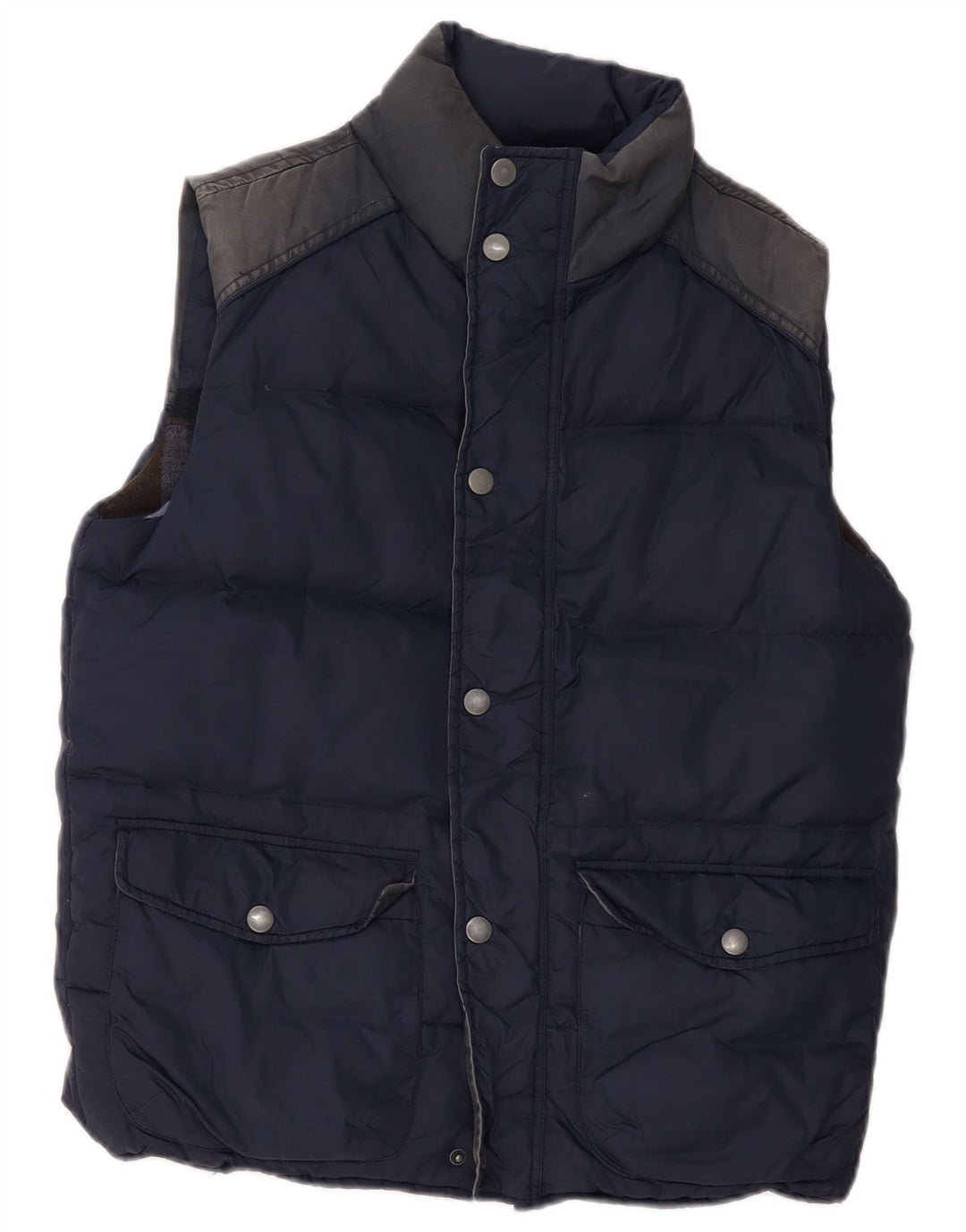 FAT FACE Mens Padded Gilet UK 38 Medium Navy Blue Colourblock Nylon