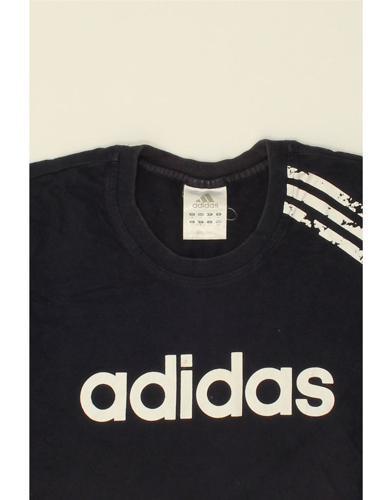 ADIDAS Mens Graphic T-Shirt Top Medium Navy Blue Cotton | Vintage Adidas | Thrift | Second-Hand Adidas | Used Clothing | Messina Hembry 