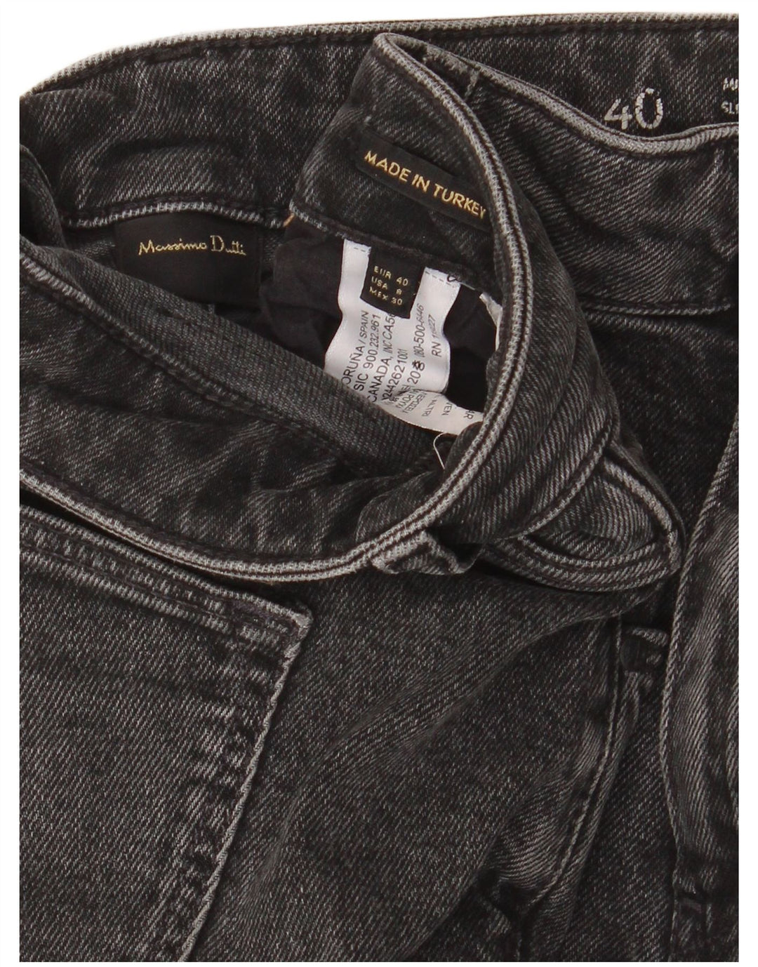 Massimo Dutti Womens Mid Rise Slim Tapered Jeans EU 40 Medium W30 L28 Grey