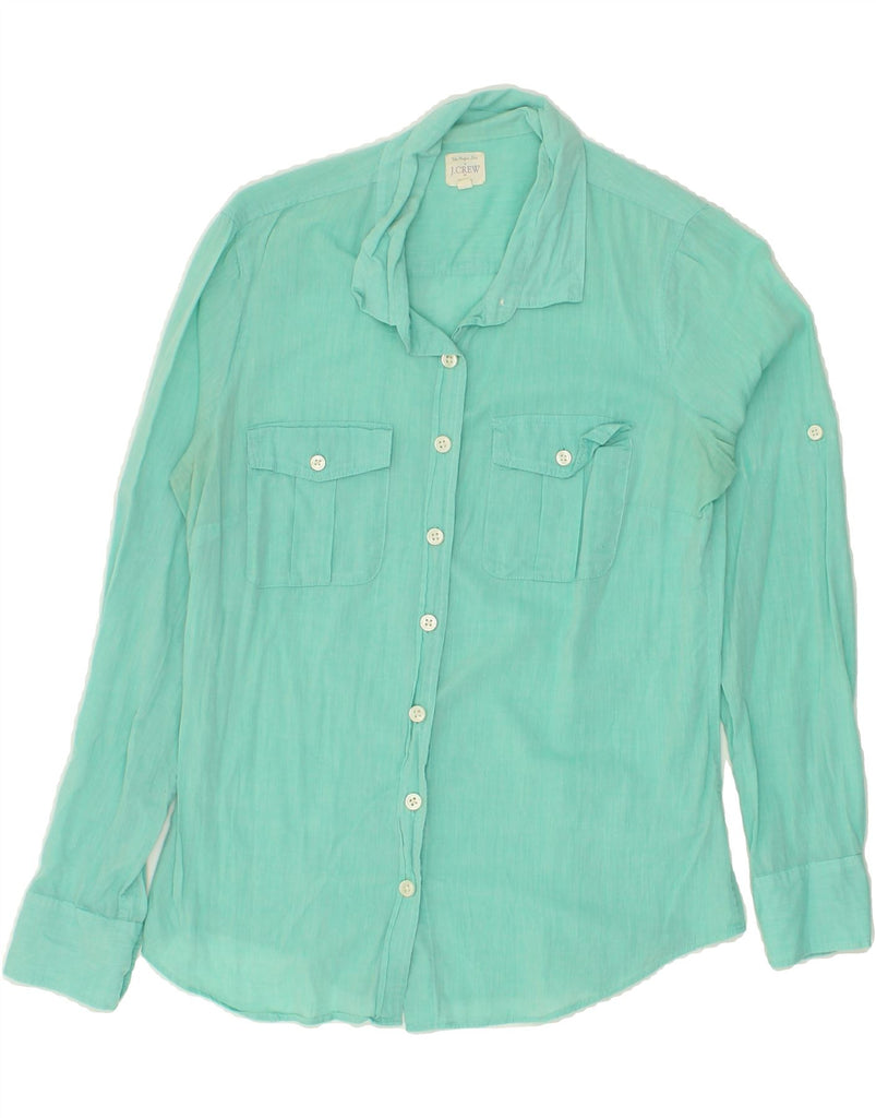 J. CREW Womens Shirt UK 10 Small Turquoise Cotton | Vintage J. Crew | Thrift | Second-Hand J. Crew | Used Clothing | Messina Hembry 