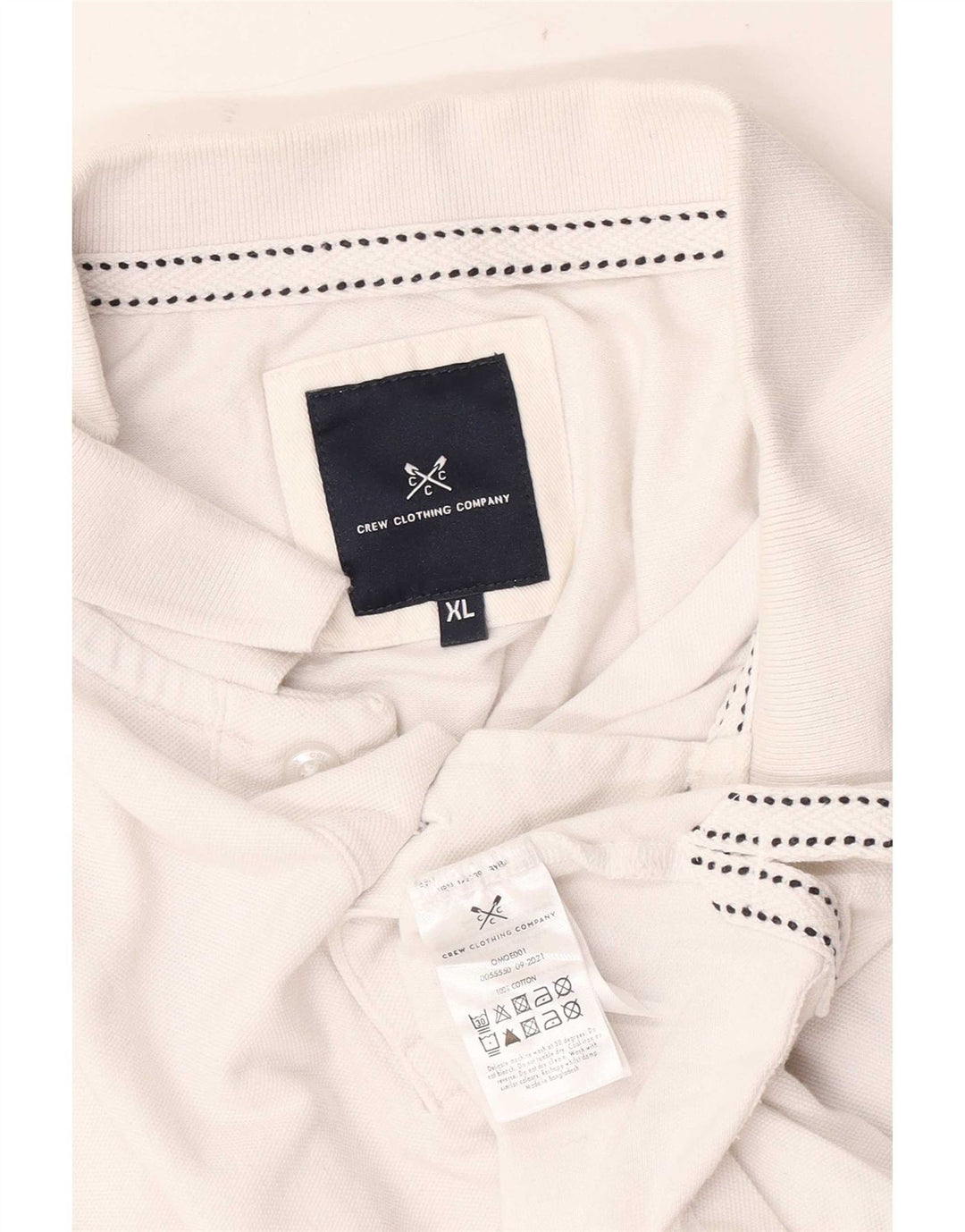 Crew Clothing Mens Polo Shirt XL White Cotton
