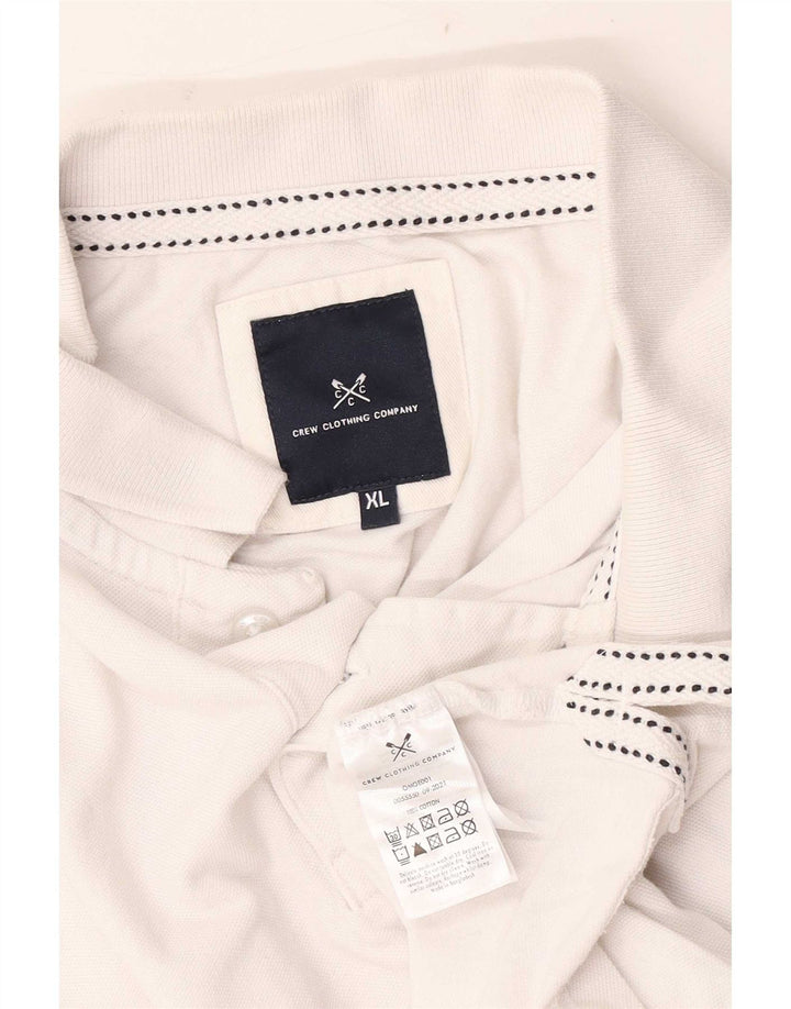 Crew Clothing Mens Polo Shirt XL White Cotton