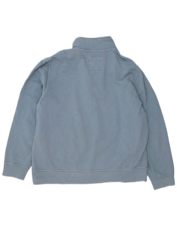 Crew Clothing Mens Zip Neck Sweatshirt Jumper 2XL Blue Cotton