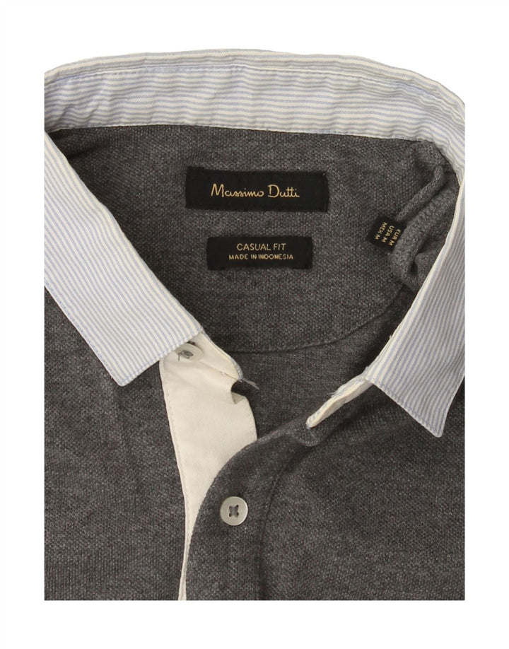 MASSIMO DUTTI Mens Casual Fit Polo Shirt Medium Grey Vintage Massimo Dutti and Second-Hand Massimo Dutti from Messina Hembry 