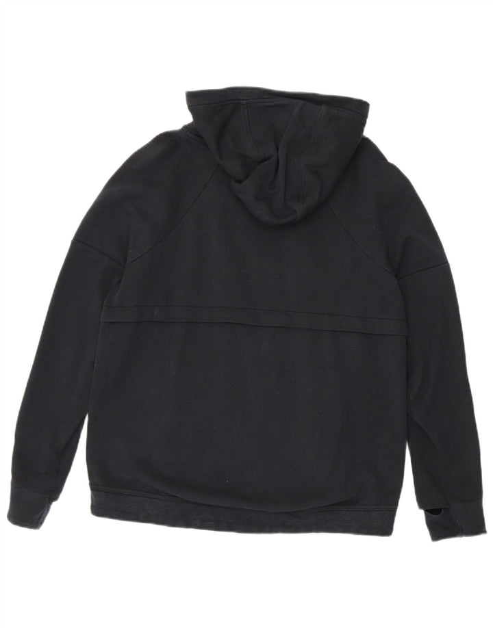 Nike Womens Zip Hoodie Sweater UK 14 Medium Black Cotton