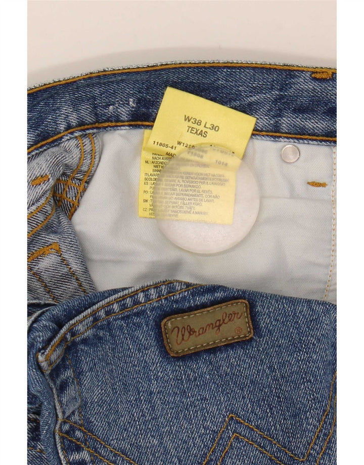 Wrangler Mens Texas Straight Jeans W38 L30 Blue Cotton