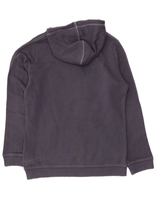 Adidas Womens Graphic Hoodie Jumper IT 46 Large Navy Blue Cotton