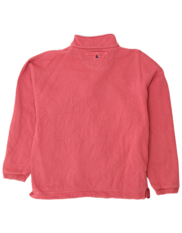 Musto Mens Performance Zip Neck Sweatshirt Jumper Small Pink Cotton