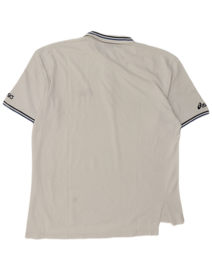 Asics Mens Polo Shirt XL White Cotton