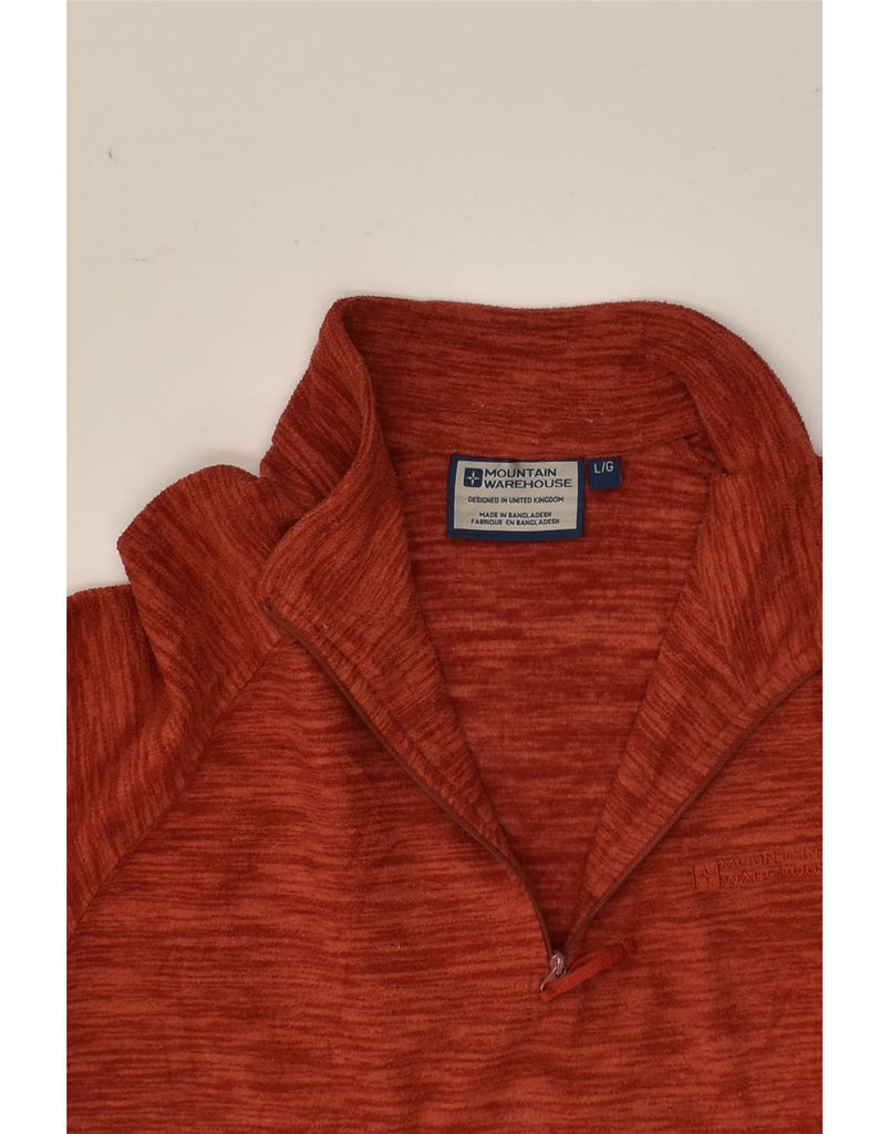 MOUNTAIN WAREHOUSE Mens Zip Neck Fleece Jumper Large Red Polyester | Vintage Mountain Warehouse | Thrift | Second-Hand Mountain Warehouse | Used Clothing | Messina Hembry 