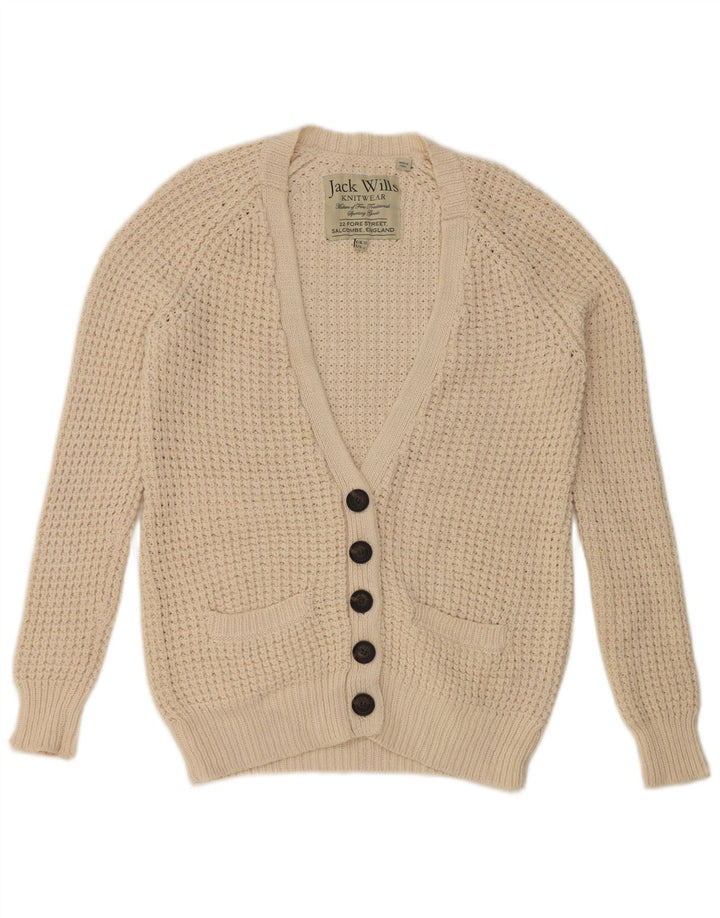 Jack Wills Womens Oversized Oversized Cardigan Sweater UK 10 Small Beige