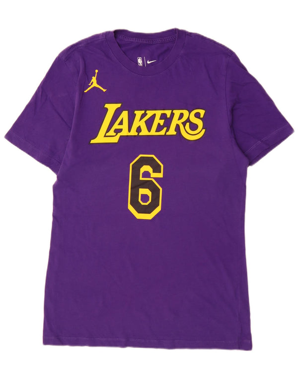Nike Mens Los Angeles Lakers Graphic T-Shirt Top Small Purple Cotton