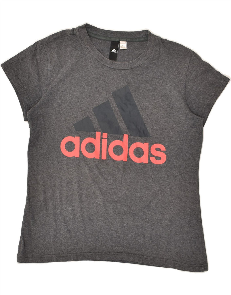 ADIDAS Girls Graphic T-Shirt Top 14-15 Years Grey | Vintage Adidas | Thrift | Second-Hand Adidas | Used Clothing | Messina Hembry 